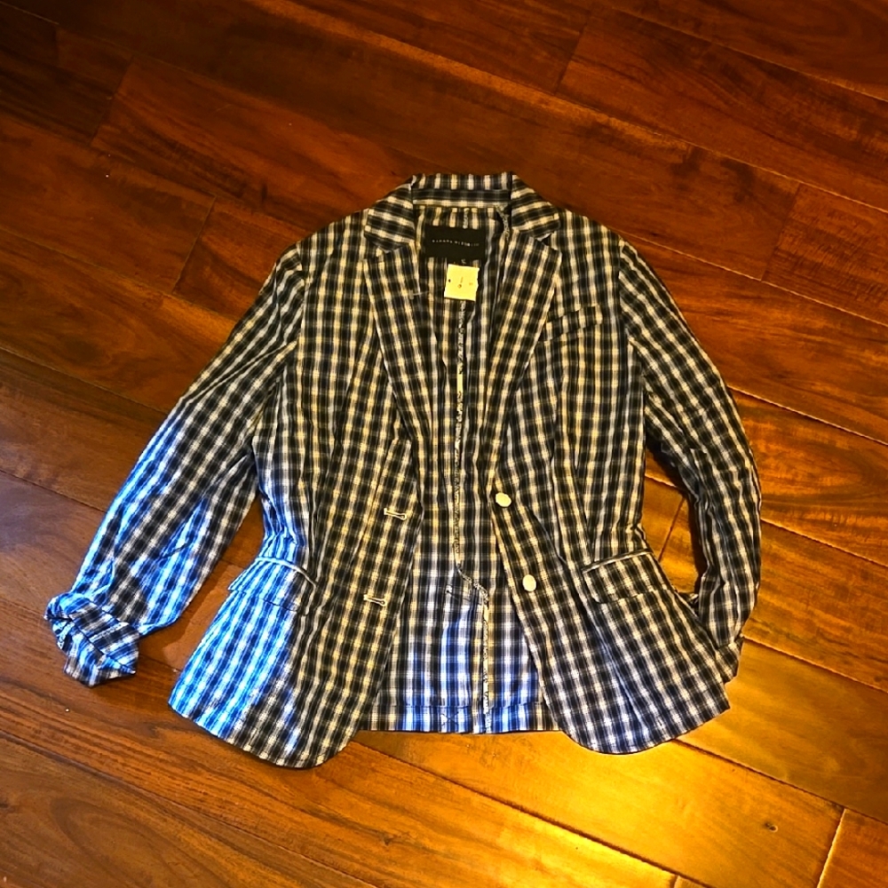 Banana Republic Blue Checkered Blazer